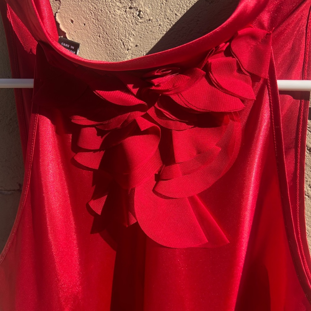 Bwear Red Sleeveless Blouse with Ruffle Detail Size XL